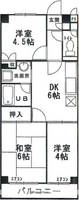 東京都練馬区関町北5丁目の賃貸マンションの間取り