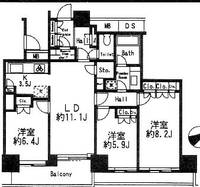 東京都品川区西五反田3丁目の賃貸マンションの間取り
