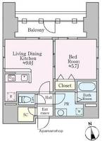 東京都台東区松が谷1丁目の賃貸マンションの間取り