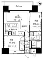 東京都荒川区荒川1丁目の賃貸マンションの間取り