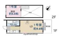 東京都文京区根津2丁目の賃貸テラスハウスの間取り