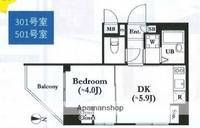東京都墨田区江東橋2丁目の賃貸マンションの間取り