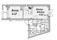 東京都目黒区目黒本町1丁目の賃貸マンションの間取り