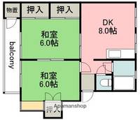 東京都調布市染地3丁目の賃貸マンションの間取り