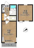 神奈川県川崎市多摩区菅4丁目の賃貸アパートの間取り