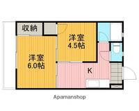 神奈川県相模原市南区若松1丁目の賃貸アパートの間取り