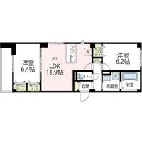 ニューグランデュールⅡ201号室の間取り