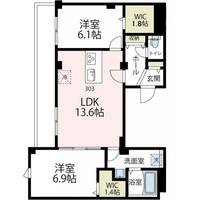 ニューグランデュールⅡ303号室の間取り