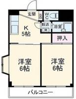 神奈川県横浜市港北区綱島東5丁目の賃貸マンションの間取り