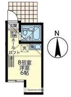 神奈川県横浜市港北区小机町の賃貸アパートの間取り