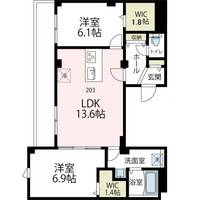 ニューグランデュールⅡ203号室の間取り