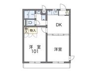 レオパレスクィーンズ由真205の間取り