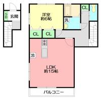 コーポ仙了202号室の間取り