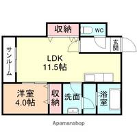 富山県富山市北代の賃貸アパートの間取り