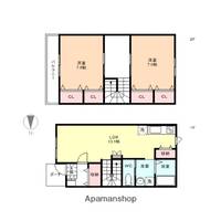 富山県富山市婦中町速星の賃貸テラスハウスの間取り
