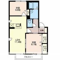 富山県富山市中冨居新町の賃貸アパートの間取り