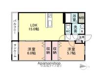 富山県富山市下冨居1丁目の賃貸マンションの間取り