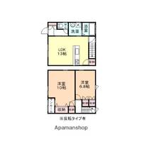 富山県富山市婦中町下轡田の賃貸アパートの間取り