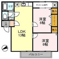 レーヴ・アズール Bの間取り