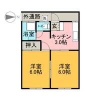 コーポ三幸1-Aの間取り