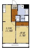 静岡県浜松市浜名区横須賀の賃貸マンションの間取り