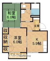 静岡県御前崎市佐倉の賃貸アパートの間取り
