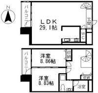 愛知県名古屋市東区東桜2丁目の賃貸マンションの間取り