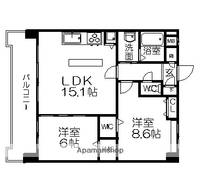 愛知県名古屋市千種区山添町2丁目の賃貸マンションの間取り