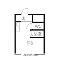 フカツワンルームの間取り
