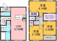愛知県岡崎市赤渋町字落(一戸建)の賃貸物件戸建ての間取り