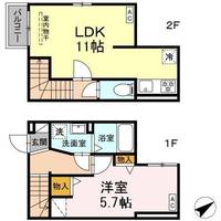 パークサイド柱Ⅱ102の間取り