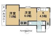 愛知県稲沢市松下1丁目の賃貸アパートの間取り