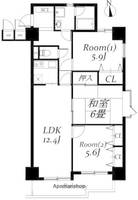 愛知県名古屋市北区上飯田南町5丁目の賃貸マンションの間取り