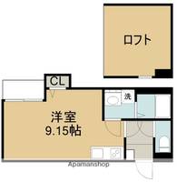 愛知県名古屋市北区八龍町1丁目の賃貸アパートの間取り