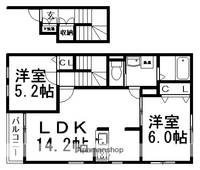 愛知県名古屋市北区柳原2丁目の賃貸アパートの間取り