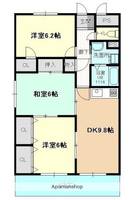 愛知県北名古屋市高田寺の賃貸マンションの間取り