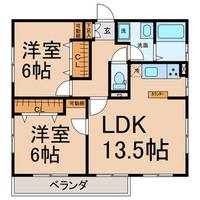 蟹江マンション202号室の間取り