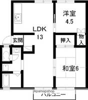 愛知県丹羽郡大口町余野4丁目の賃貸アパートの間取り