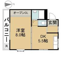 リバーサイドみわ201の間取り