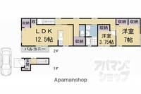 京都府京都市左京区北白川別当町(一戸建)の賃貸物件戸建ての間取り