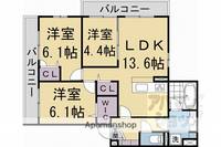 エンラージ西院301の間取り