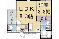ハーモニーテラス勧修寺平田町II101の間取り