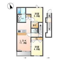 (仮称)豊中市豊南町南 賃貸アパート工事の間取り