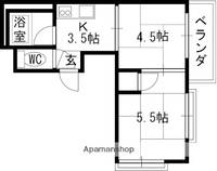 大阪府枚方市三栗2丁目の賃貸マンションの間取り