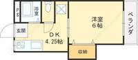 大阪府東大阪市小阪2丁目の賃貸マンションの間取り