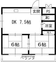 大阪府東大阪市横小路町5丁目の賃貸マンションの間取り