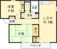 メゾンニュー池島 D202号室の間取り