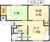 大阪府東大阪市日下町5丁目の賃貸アパートの間取り