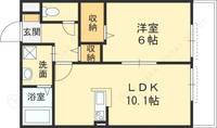 アリオール105号室の間取り