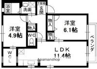 大阪府堺市中区田園の賃貸アパートの間取り